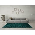 thumbnail image 3 of Ahgly Company Machine Washable Indoor Rectangle Abstract Turquoise Blue Modern Area Rugs, 7' x 9', 3 of 4