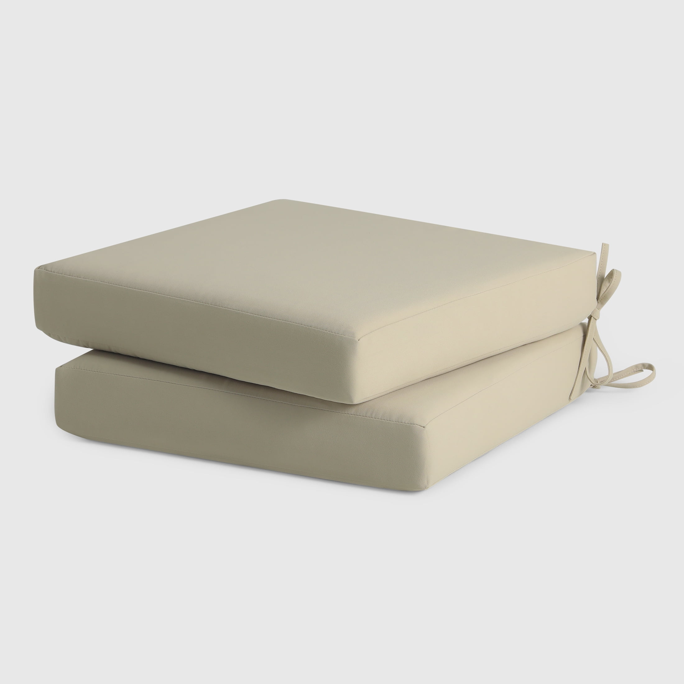 WestinTrends Solace Outdoor Patio Furniture Seat Chair Square Cushions Without Welt, Set of 2, 20" x 19", Beige