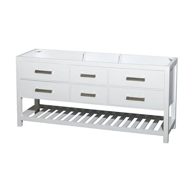 Wyndham Collection Natalie 72 inch Double Bathroom Vanity in White, No