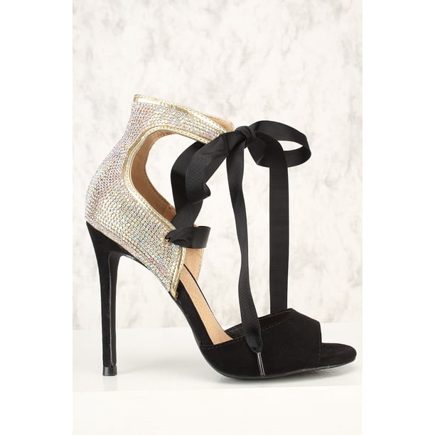 liliana rhinestone heels