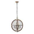 thumbnail image 6 of JONATHAN Y Gaines 16" 4-Light Adjustable Iron Rustic Industrial LED Pendant, Brown/Silver, 6 of 8