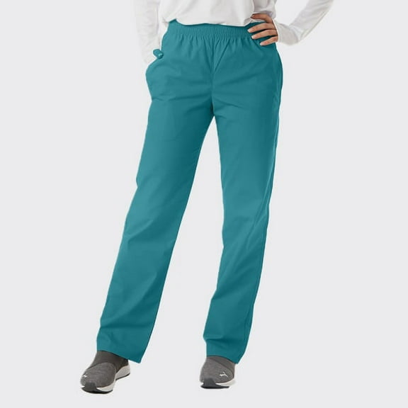 Spectrum Soft Scrub Pants - Elastic Waist Pants for Unisex - Teal - Large