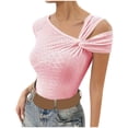 thumbnail image 2 of mfyjkho Tops Para Salir Para Mujer, Camiseta Sin Mangas Con Cuello Inclinado Y Tirantes Al Hombro De Color Liso Para Mujer, Producto De Primavera/Verano Tops Para Salir Para Mujer S, 2 of 6