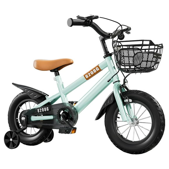 Kids Bike Bicycle for Girls Ages 3-7 Years with Training Wheels Basket Kids Bicycle