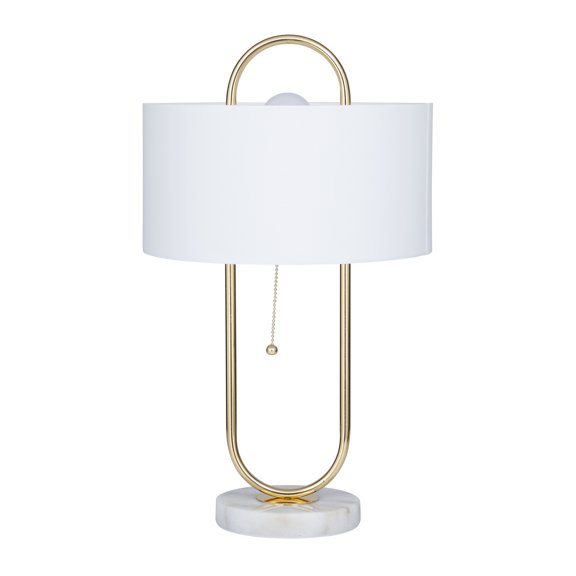 CosmoLiving by Cosmopolitan 20" Paper Clip White Accent Lamp with White Linen Shade