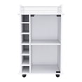thumbnail image 3 of Spacious Surface with Rail - White Bar Cart for Functional Drink Service, 3 of 3