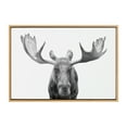 thumbnail image 3 of Kate and Laurel Sylvie Moose Black and White Framed Canvas Wall Art by Amy Peterson Art Studio, 23x33 Natural, Modern Animal Portrait Art for Wall, 3 of 7