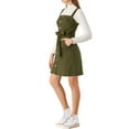 thumbnail image 4 of INSPIRE CHIC Women's Spring Summer Adjustable Strap a-Line Jeans Denim Dress Army Green 2XL, 4 of 6