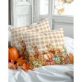 thumbnail image 2 of Decorative Throw Pillow Covers 16x16 Inch Set of 2 Pumpkin Sunflower Fall Decor Pillow Cases for Couch, Yellow Buffalo Plaid Cushion Case for Living Room Bedroom Bed Car Chair, 2 of 9