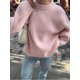 thumbnail image 5 of Jersey de punto con cuello redondo para mujer, Jersey informal holgado de manga larga, color rosa, ropa de calle elegante, novedad de otoño, 2024, 5 of 5