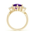 thumbnail image 2 of ANGARA Natural 3.72 Ct. Amethyst with Diamond Classic Ring in 14K Yellow Gold for Women (Ring Size: 3.5), 2 of 9