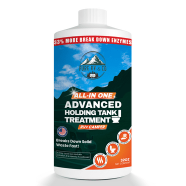Pure RV & CO RV Black Tank Treatment - All-In-One Waste Digester & Odor Eliminator, California Compliant, Septic Safe, Holding & Sewer Treatment for RVs, Campers, 32 oz