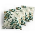 thumbnail image 5 of Ambesonne Eucalyptus Leaves Throw Pillow Cover 4 Pack, Autumn Blooms, 18", Dark Teal Amber Ivory, 5 of 7