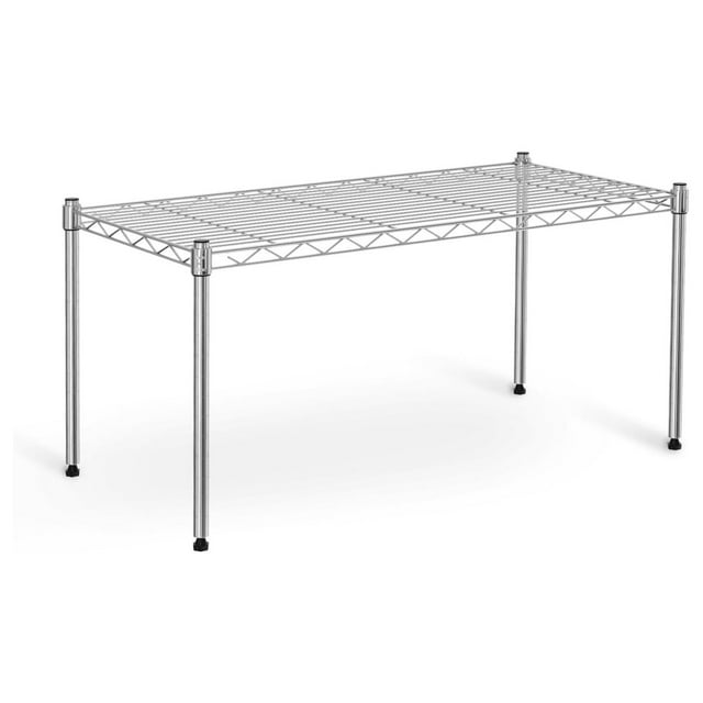 Estantería de un nivel, 75 cm de ancho x 35 cm de profundidad x 38 cm de alto, organizador de acero, cromado