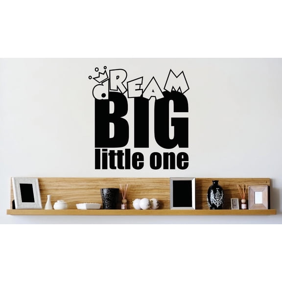 Custom Wall Decal Vinyl Sticker : Dream Big Little One Kids Baby Quote Picture Art Peel & Stick Mural 12x12 Inches
