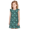 thumbnail image 1 of Fotbe Lephants in the Jungle Vestido de Dormir para Niñas de 3 a 10 Años, Mangas Cortas, Estilo Princesa, Pijama Camisón con Mangas Voladas-XX-Large, 1 of 6
