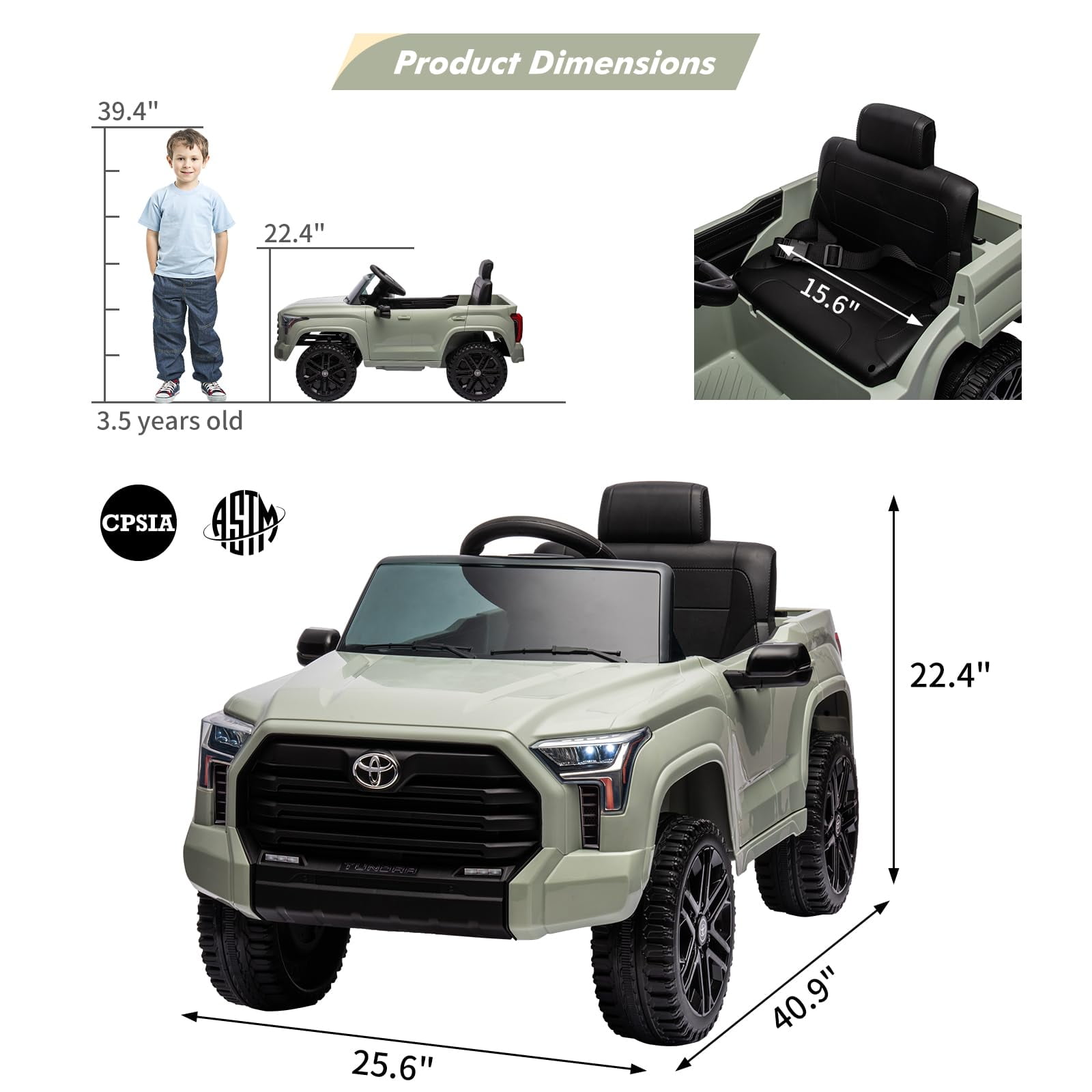 Electric Car for Kids, Licensed Toyota Tundra 12V Electric Truck, Off-Road Kids Car w/Remote, Spring Suspension & 3 Speeds, LED Headlights