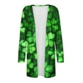 thumbnail image 5 of Cavosen Saint Patrick Day Women Cardigan Open Front Green with Pocket Duster Shamrock Print Festival Cardigan Long Sleeve Lightweight Holiday Outwear Summer Beach Sweaters L, 5 of 5