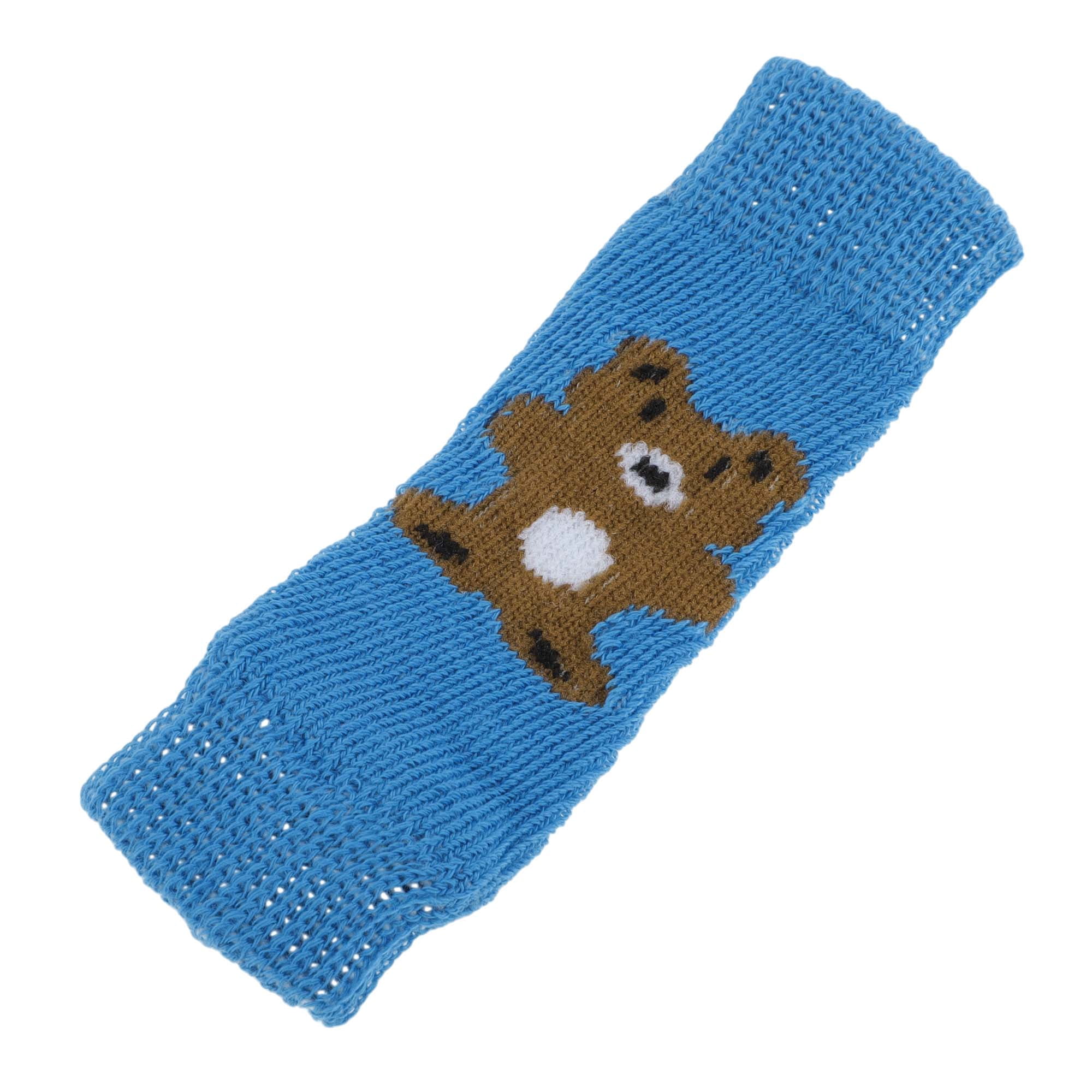 Unique Bargains Pack of 4 Dog Soft Knitted Socks Joint Protection Blue S