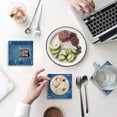 thumbnail image 1 of RYLABLUE Ensemble de 4 sous-Verres Mignons en Forme de Trou de Chat Cowboy pour Boissons, sous-Verres en Céramique Absorbants avec Base en Liège pour Décoration de Table Basse de Cuisine Maison Bar, 1 of 4