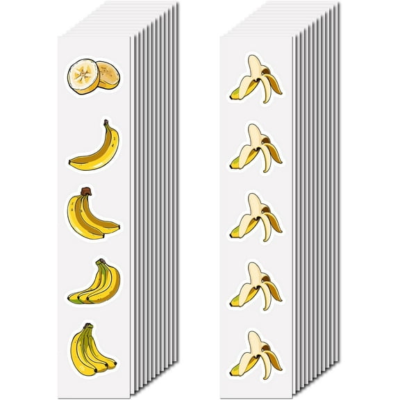 480 Pcs Banana Sticker Scrapbook Sticker Small Decor PVC Vinyl Waterproof Laptop Self-Adhesive Cute Labels Craft