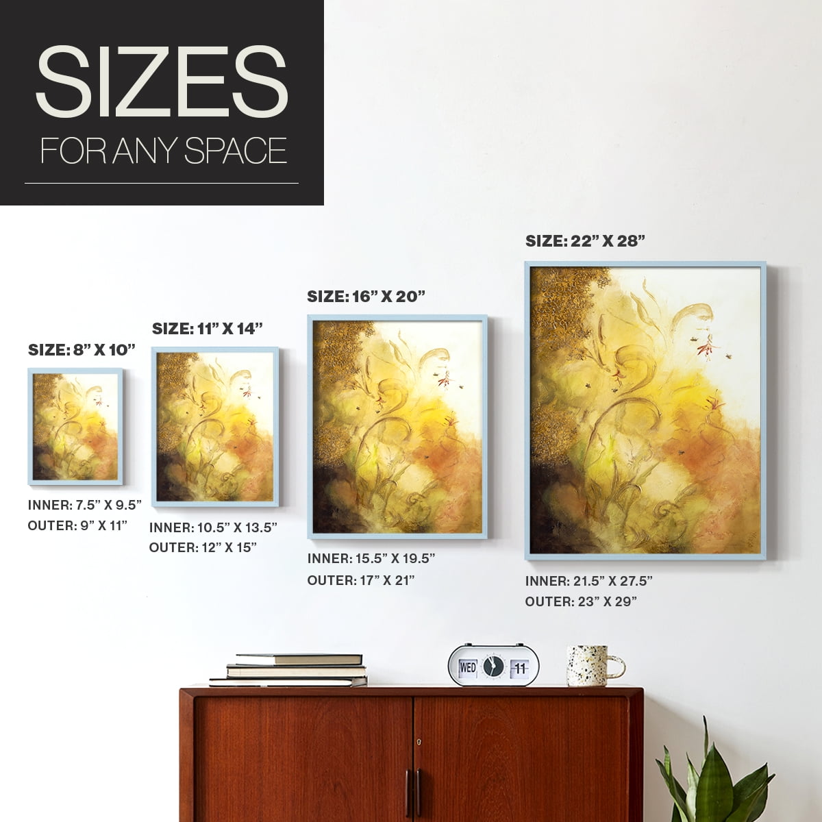 Nectar III Framed Print in Blue Solid Wood Framed Print No Nail Hanging