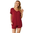 thumbnail image 2 of Anygrew Summer Pajama Sets For Womens Shorts Soft Pj Set 2 Piece Sleepwear With Pockets, 2 of 8