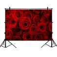 thumbnail image 1 of EREHome Toile de Fond en Polyester Motif Floral Rose Rouge 7x5ft pour Studio, 1 of 3