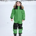 thumbnail image 2 of yocbz Boys Snowsuit Kids Toddler Snow Suit for Boys Girls Lightweight Insulated Ski Suit Windproof Hooded Snowsuit Baby Jumpsuit Green,Size for 6-7 Years, 2 of 7