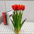thumbnail image 3 of (Un paquete de 12) 12 tulipanes Tianshan en maceta flores artificiales de interior tulipanes simulados flores de mesa flores decorativas arreglos florales arte floral - amarillo, 3 of 5