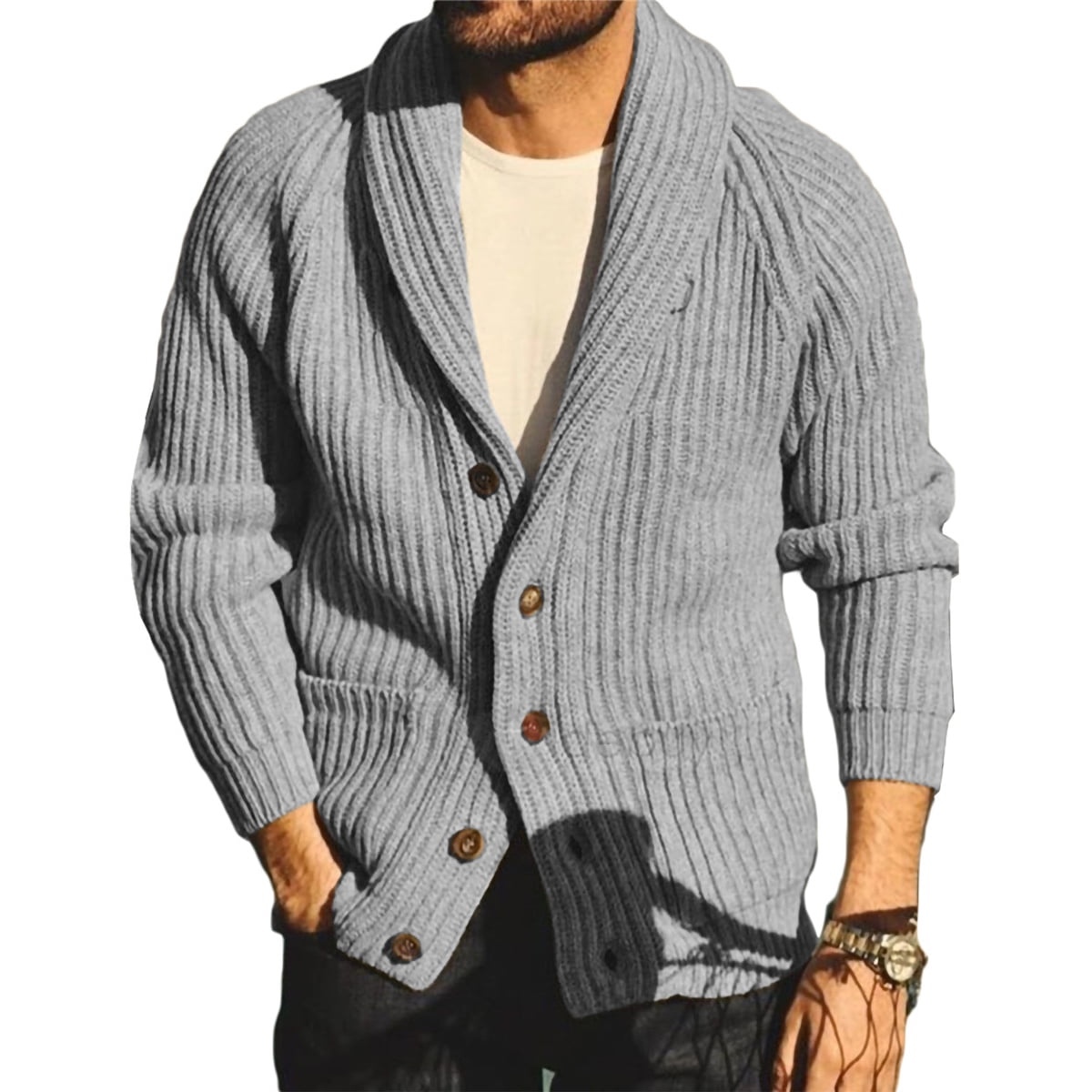 ribbed cardigan men