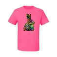 thumbnail image 2 of Wild Bobby, Colorful Rainbow Rabbit Animal Lover Men's Graphic T-Shirt, Neon Pink, 2XL, 2 of 3