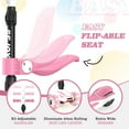 thumbnail image 6 of Sejoy Kids Kick Scooters 3- Wheel Light Up, Toddler Foldable Toy Scooter with Adjustable Removable Seat, Age 3+, Pink, 6 of 7