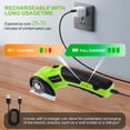 thumbnail image 4 of HORMY Cordless Electric Scissors, 3.6V Rechargeable Cardboard Box Cutter with Safety Lock & LED Light, Power Rotary Cutter for Fabric Carpet Leather, 4 of 12
