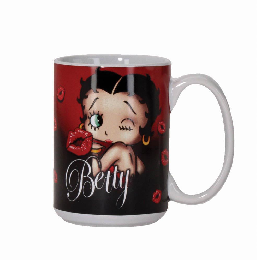 Universal Studios Exclusive Betty Boop Black and Gray Tall Ceramic Mug New 