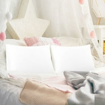 PiccoCasa 2 Packs Microfiber Pillowcases with Envelope Closure, Standard Snow White