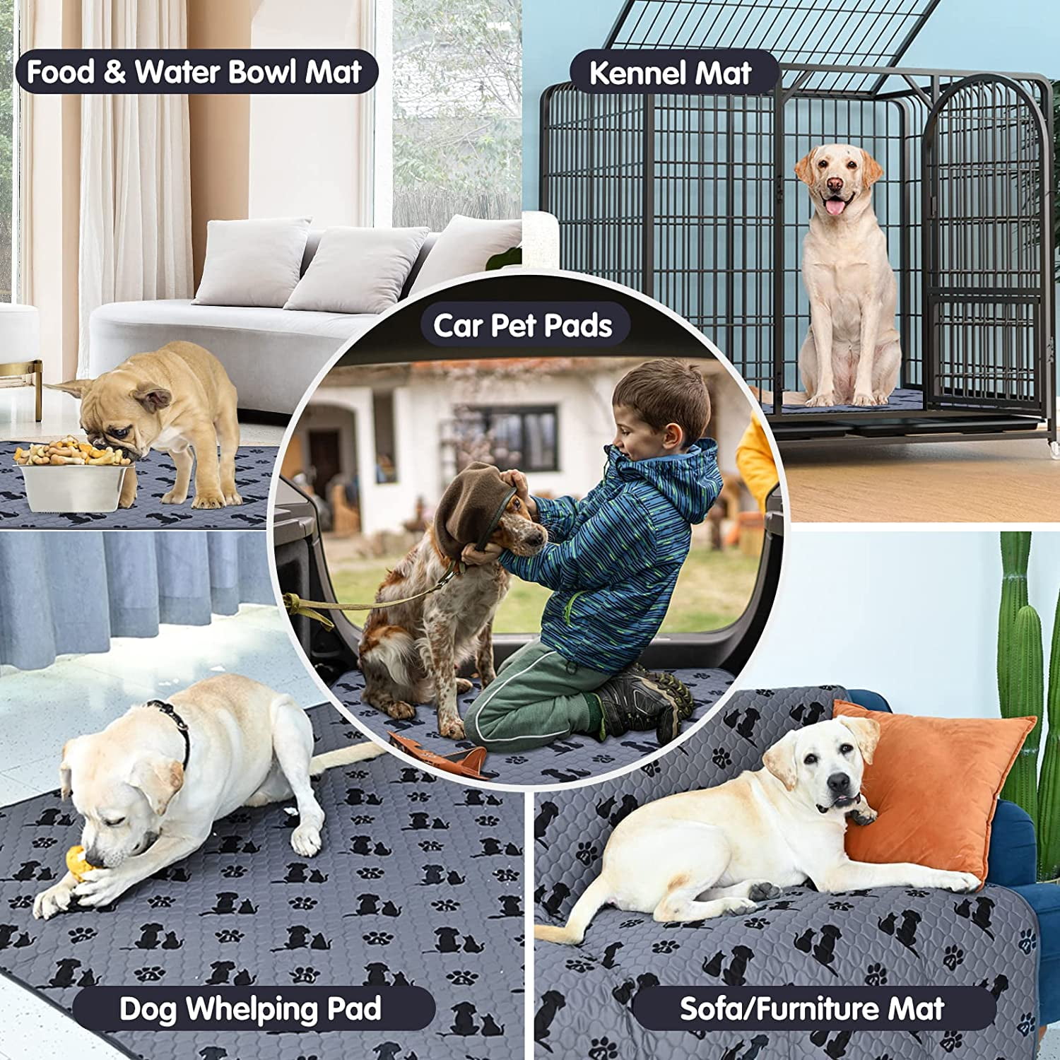Washable Pee Pads for Dogs, Reusable Pee Pads for Dogs Non Slip,Pet Supplies Dog Pee Pads Extra Large,Playpen,Indoor 18X24 inch（Pack of 2）