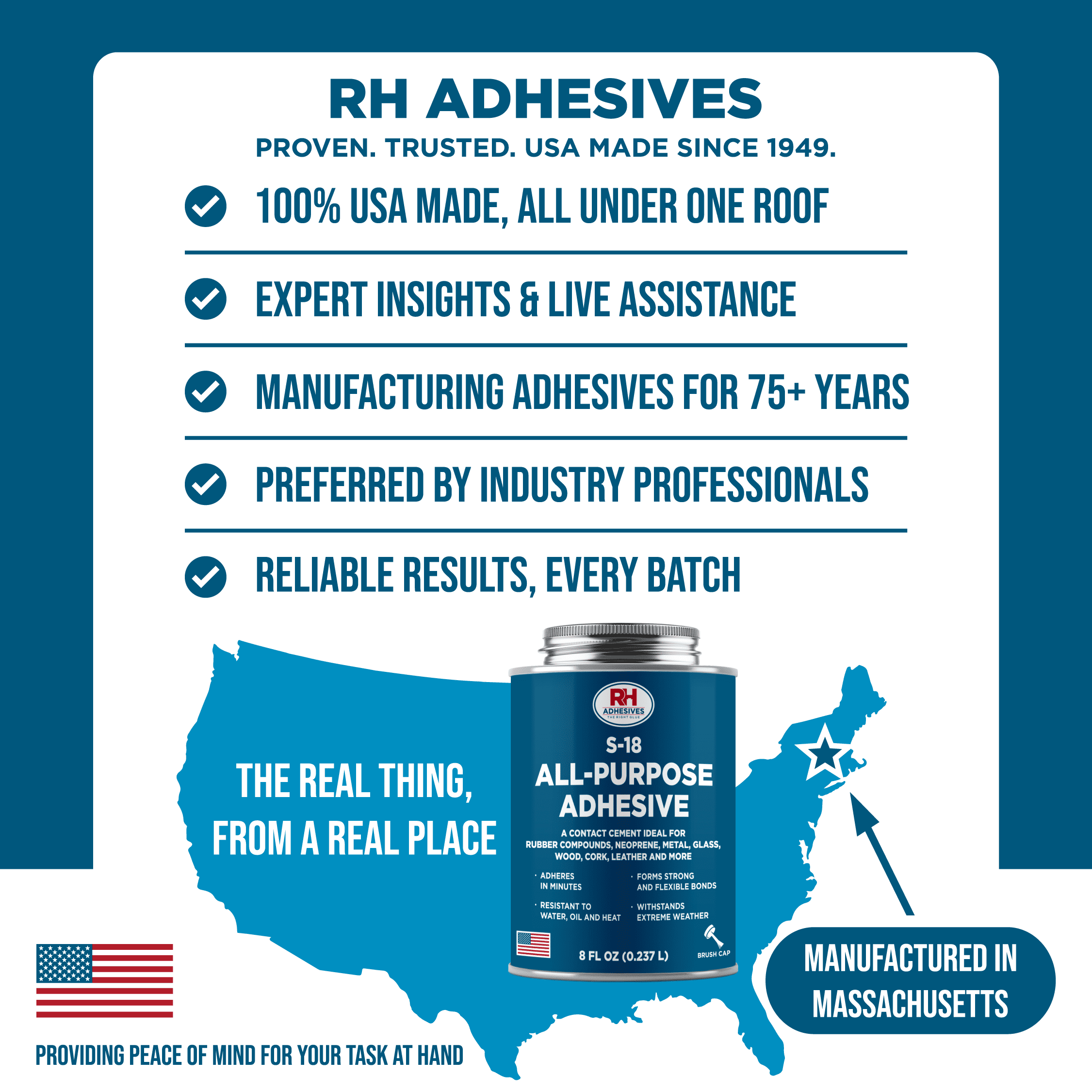 S-18 All-Purpose Adhesive, 8 oz. can - RH Adhesives