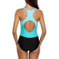 thumbnail image 2 of Women's Pro One Piece Athletic Bathing Suit Color Block Swimsuit, 2 of 6