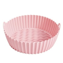Silicone Air Fryer Liner 7.5inch Reusable Air Fryer Silicone Basket Heat Resistant Easy Cleaning Air fryers Silicone Pot Round for 3 to 5 Qt for Air fryer Oven Accessories (1pcs Pink)