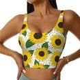 thumbnail image 2 of Haiem Sunflowers Pattern Womens Sports Bra - U Neck Padded Low Impact Yoga Bra Workout Crop Top Gym Moisture-Wicking Workout Vest -Small, 2 of 9