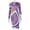 Colorful, variant on Women's Colorful Stripes Print O-Neck Long Sleeve Waistband Hips Wrapped Dress