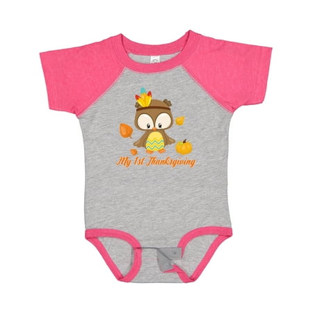

Inktastic My First Thanksgiving Owl Boys or Girls Baby Bodysuit