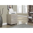 thumbnail image 4 of Monarch Specialties Filing Cabinet 3 Drawer, Natural On Castors, 4 of 4
