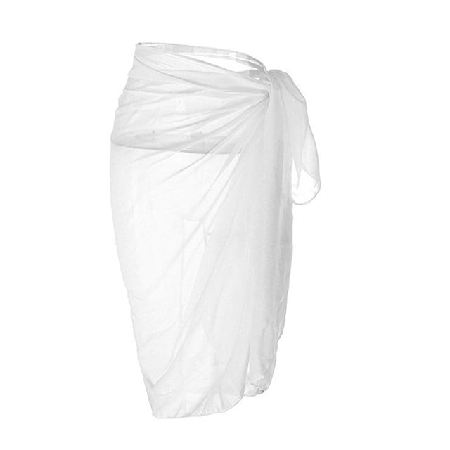 Naiovety Pareo para mujer, traje de baño envolvente, estilo largo, accesorios de playa, ropa deportiva ligera de secado rápido, accesorio para Traje de baño blanco Naiovety OD017125-01
