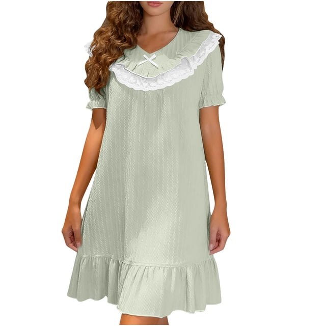 Robe à Manches Courtes Robe Décontractée pour Femme à Manches Courtes avec Coussinet de Poitrine et Encolure Ronde