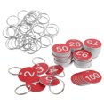thumbnail image 1 of KAKOWELY tags 100pcs Numbered Key Tag Numbered Tags Plastic Numbered Circles Number Tags With Metal Rings Circular Numbered Key Tags For Organize1.38"X1.38"X0.04", 1 of 4