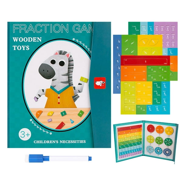 Puzzle fraction en bois - Jeu éducatif pour enfant