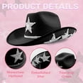 thumbnail image 2 of Sombrero de Vaquera Blanco con Gafas de Corazón - Sombrero Vaquero con Estrella Brillante para Mujeres en Fiesta Temática de Despedida de Soltera (Estrella Negra), 2 of 6