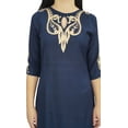 thumbnail image 5 of Atasi Designer Embroidery Rayon Blue A-Line Kurti Ethnic Party Women Clothing - 22, 5 of 6